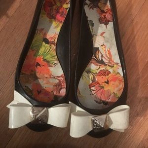 Ted baker rubber flats with bow